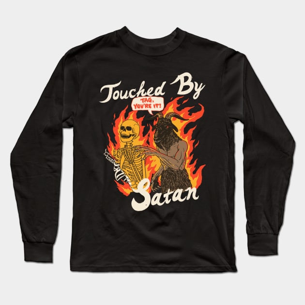 Touched By Satan Long Sleeve T-Shirt by Hillary White Rabbit